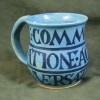 Custom Saying, Black Leetering with Turquoise on Tan Mug